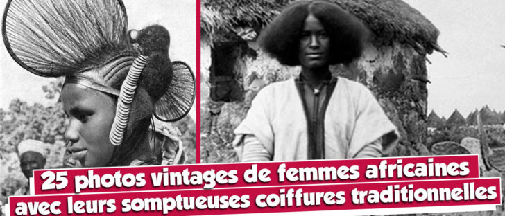 Photo de couverture de photos vintages de femmes africaines avec leurs somptueuses coiffures traditionnelles
